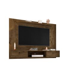 Liberty 70.86 Floating Wall Entertainment Center with Overhead Shelf in Rustic Brown