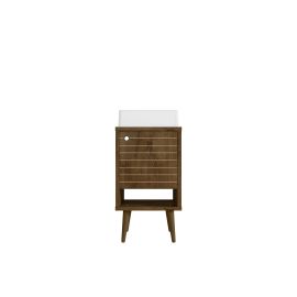 Liberty 17.71 Bathroom Vanity with Sink and Shelf in Rustic Brown