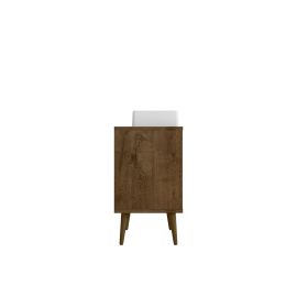 Manhattan Comfort Liberty 23.62 Bathroom Vanity with Sink and 2 Shelves in Rustic Brown and White