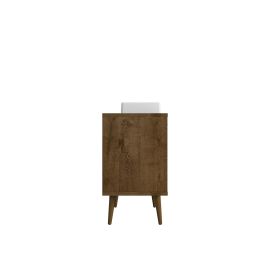 Liberty 31.49 Bathroom Vanity with Sink and 2 Shelves in Rustic Brown and Yellow