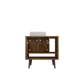 Liberty 31.49 Bathroom Vanity with Sink and 2 Shelves in Rustic Brown