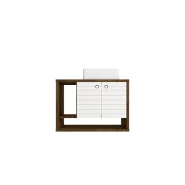 Liberty Floating 31.49 Bathroom Vanity with Sink and 2 Shelves in Rustic Brown and White