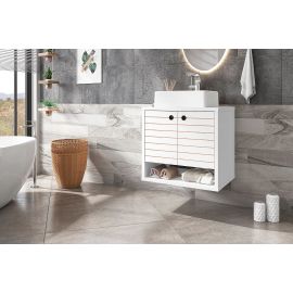 Manhattan Comfort Liberty Floating 23.62 Bathroom Vanity with Sink and 2 Shelves in White