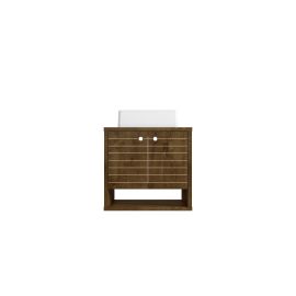 Liberty Floating 23.62 Bathroom Vanity with Sink and 2 Shelves in Rustic Brown