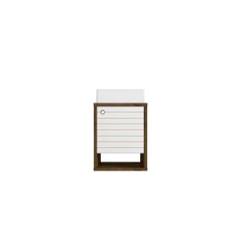 Liberty Floating 17.71 Bathroom Vanity with Sink and Shelf in Rustic Brown and White
