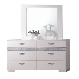 ACME Naima II Panel Bedroom Set In White High Gloss