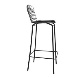 Madeline 41.73" Barstool Set of 3 with Seat Cushion in Black