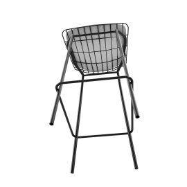 Madeline 41.73" Barstool Set of 3 with Seat Cushion in Black and White