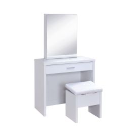 Coaster Fine 2-piece Vanity Set with Lift-Top Stool White