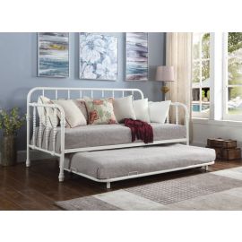 Coaster Fine Twin Metal Daybed with Trundle White