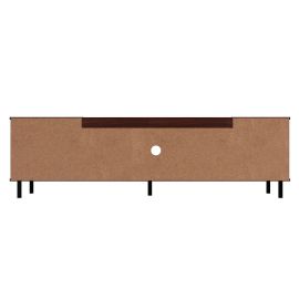 Mosholu 66.93 TV Stand with 3 Shelves in White and Nut Brown