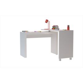 Manhattan Comfort Calabria Nested Desk with swivel feature in White