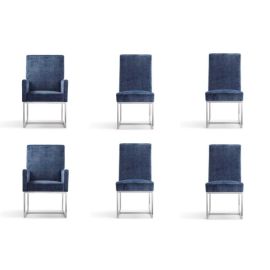 Manhattan Comfort Element Blue Dining Chairs (Set of 6)