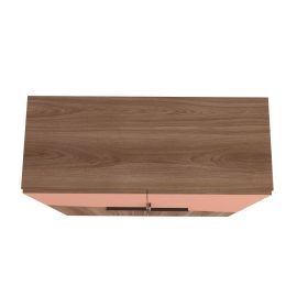 Manhattan Comfort Beekman 43.7 Low Cabinet with 4 Shelves in Brown and Pink