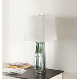 ACME Noralie Table Lamp in Mirrored & Faux Diamonds
