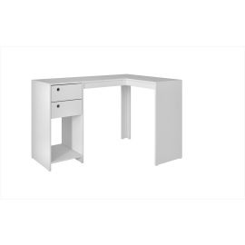 Manhattan Comfort Palermo Classic L-Desk with 2 Drawers and 1 Cubby in White