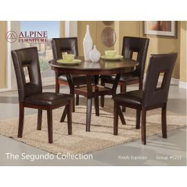 Alpine Segundo 5 Piece Dining Set, Espresso