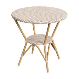 Butler Specialty Tobias Outdoor and Rattan Round Bistro Table Beige and White