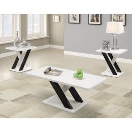 Coaster Fine 3-piece X-leg Occasional Table Set White and Black