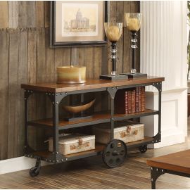 Coaster Fine Roy Sofa Table with 2-shelf Rustic Brown