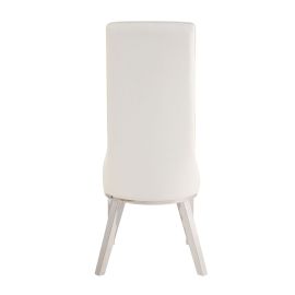 ACME Gianna Dining Chair (Set-2), White PU & Stainless Steel 