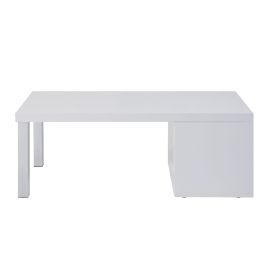 ACME Harta Coffee Table, White High Gloss & Chrome 