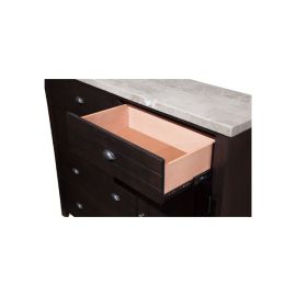 Alpine Shutter 5 Drawer Dresser w/Cabinet, Charcoal