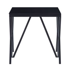 ACME Magenta End Table, Black & Glass 