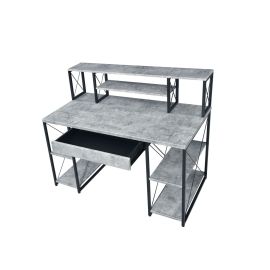 ACME Amiel Desk, Faux Concrete & Black 