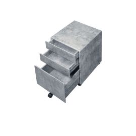 ACME Jurgen File Cabinet, Faux Concrete & Silver