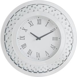 ACME Nysa Wall Clock in Mirrored & Faux Crystals