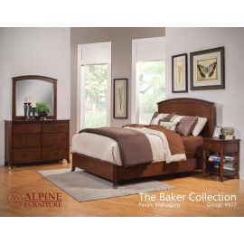 Alpine Baker 6 Drawer Dresser, Mahogany