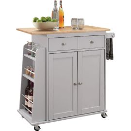 ACME Tullarick Kitchen Cart, Natural & Gray