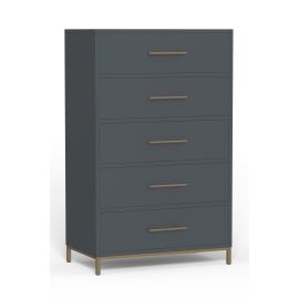 Alpine Madelyn Five Drawer Chest, Slate Gray