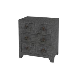 Butler Specialty Bar Harbor Charcoal Raffia 3 Drawer Chest Charcoal