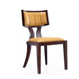 Pulitzer Camel and Walnut Faux Leather Dining Chair (Set of Two)