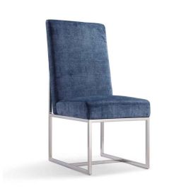 Manhattan Comfort Element Blue Velvet Dining Chair