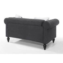 Galaxy Moderno Tufted Sofa Finished in Velvet Fabric in Green