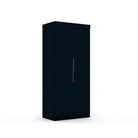 Manhattan Comfort Mulberry 2.0 Sectional Modern Armoire Wardrobe Closet with 2 Drawers in Tatiana Midnight Blue
