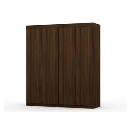 Manhattan Comfort Mulberry 2 Sectional Modern Wardrobe Closet with 4 Drawers - Set of 2 in Brown