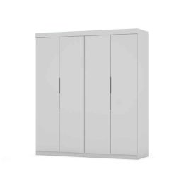 Manhattan Comfort Mulberry 2 Sectional Modern Wardrobe Closet with 4 Drawers - Set of 2 in White