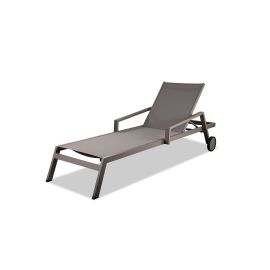 Whiteline Bondi Outdoor Chaise Lounge in Aluminium taupe color