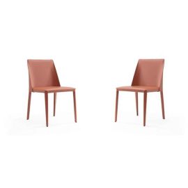 Manhattan Comfort Paris Clay Saddle Leather Dining Chair (Set of 2)
