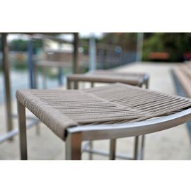 Whiteline Stone Indoor/Outdoor Rope Barstool