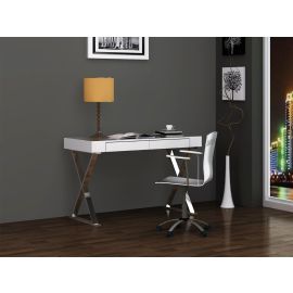 Whiteline Elm Desk Large High gloss White