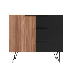 Manhattan Comfort Beekman 35.43 Sideboard with 2 Shelves in Brown and Black