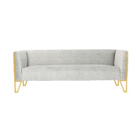 Vector 81.5 in. Grey and Gold Velvet 3-Seat Sofa