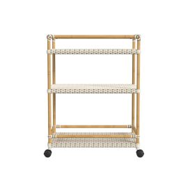 Butler Specialty Tobias Outdoor and 3- Tier Rattan Bar Cart Beige and White