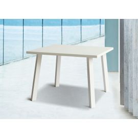 Whiteline Rio Indoor/Outdoor Square Aluminium Dining Table Matte White